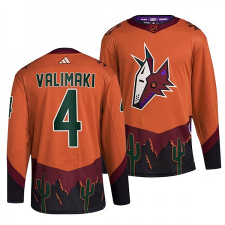 Mænd NHL Arizona Coyotes Trøje Juuso Valimaki 4 Adidas 2022-23 Orange Reverse Retro 2.0 Authentic